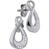 Image 1 : Diamond Teardrop Cluster Earrings 1/5 Cttw 10kt White Gold