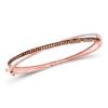 Image 1 : Round Brown Diamond Crossover Bangle Bracelet 1.00 Cttw 14kt Rose Gold