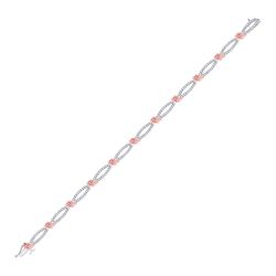 Diamond Rose-tone Rope Bracelet 1.00 Cttw 10kt White Gold