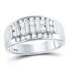 Mens Diamond Wedding Channel Set Band Ring 1.00 Cttw 14kt White Gold