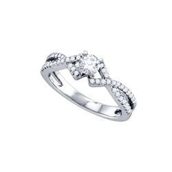 Diamond Solitaire Bridal Wedding Engagement Ring 1/3 Cttw 14kt White Gold