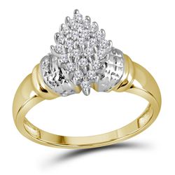 Diamond Oval Cluster Ring 1/4 Cttw 10kt Yellow Gold