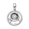 Image 1 : Diamond Circle Cluster Pendant 1/8 Cttw 10kt White Gold