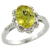 Image 1 : 1.94 CTW Lemon Quartz & Diamond Ring 14K White Gold - REF-45Y3V