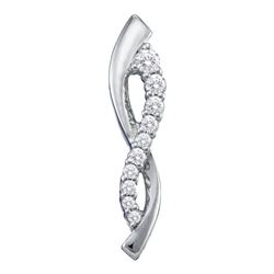 Diamond Vertical Journey Infinity Pendant 1/4 Cttw 10kt White Gold