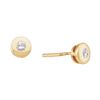 Image 1 : Diamond Solitaire Screwback Stud Earrings 1/10 Cttw 14kt Yellow Gold