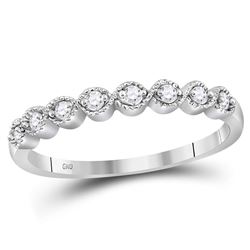 Diamond Stackable Band Ring 1/10 Cttw 10kt White Gold