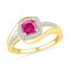 Image 1 : Lab-Created Pink Sapphire Solitaire Ring 1.00 Cttw 10kt Yellow Gold