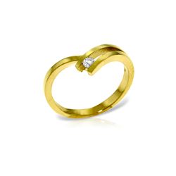 Genuine 0.10 ctw Diamond Anniversary Ring 14KT Yellow Gold - REF-54W9Y