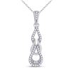 Diamond Woven Fashion Pendant 1/10 Cttw 10kt White Gold