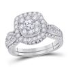 Diamond Bridal Wedding Engagement Ring Band Set 1.00 Cttw 14kt White Gold