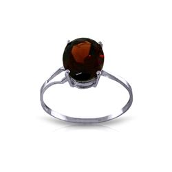 Genuine 2.2 ctw Garnet Ring 14KT White Gold - REF-34W3Y