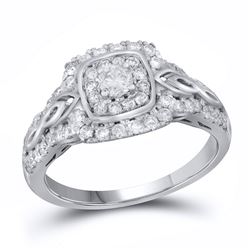 Diamond Solitaire Bridal Wedding Engagement Ring 3/4 Cttw 14kt White Gold