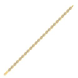 Diamond Illusion-set Tennis Bracelet 1/5 Cttw 10kt Yellow Gold