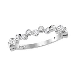 Diamond Stackable Band Ring 1/4 Cttw 10kt White Gold