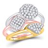 Image 1 : Diamond Stackable Ring 3-Piece Set 3/4 Cttw 10kt Tri-tone Gold