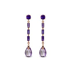 Genuine 8.6 ctw Amethyst Earrings 14KT Rose Gold - REF-43X3M