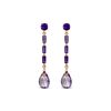 Image 1 : Genuine 8.6 ctw Amethyst Earrings 14KT Rose Gold - REF-43X3M