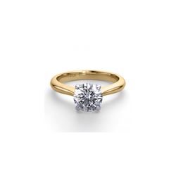 18K 2Tone Gold 1.13 ctw Natural Diamond Solitaire Ring - REF-343Y6X