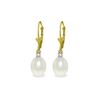 Image 1 : Genuine 8.1 ctw Pearl & Diamond Earrings 14KT Yellow Gold - REF-27M2T