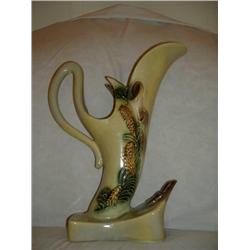 Hull Gloss Parchment & Pine Cornucopia Vase