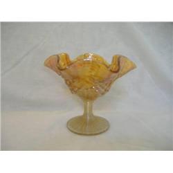 Carnival Glass Fluted Compote