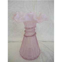 Fenton Pink Futed Vase