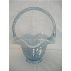 Fenton Blue Bowl w/ Handle