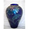 Image 1 : Fenton Floral Pattern Vase Cobalt Blue