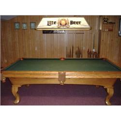 Oak Olhausen Pool Table w/ Accufast Cushions