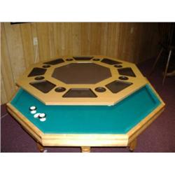 Wooden Poker and Bumper Pool Table