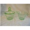 Image 1 : Green Depression Creamer & Sugar