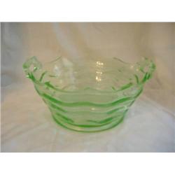 Green Depression Bowl w/ Handles