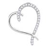 Image 1 : Diamond Segmented Heart Outline Pendant 1/6 Cttw 10kt White Gold