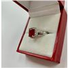 Image 2 : Ladies Size 7 Garnet and Sterling Silver Ring