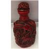 Image 2 : Asian Red Peacock Carved Snuff Bottle
