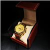 Image 2 : Mens L.A Banus Formal Gold Dial Chronograph Genuine Leather Band Watch