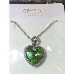 Austrian Crystal with Swarovski Elements - Bright green heart necklace