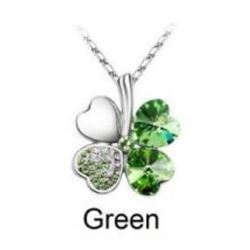 Austrian Crystal with Swarovski Elements - Clover hearts-Green