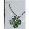 Image 3 : Austrian Crystal with Swarovski Elements - Clover hearts-Green