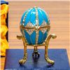 Image 2 : 3.15â€ Crystal Rhombus on Blue Enamel Royal Inspired Russian Egg