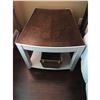 Image 1 : Pair of mirrored oak designer end tables (2) 23"H 26x26