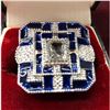 Image 2 : Exquisite Ladies Silver 925 Blue Tanzanite Ring With LED Ring Box