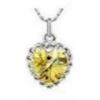 Image 1 : Austrian Crystal with Swarovski Elements - Yellow heart necklace