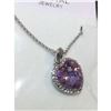 Image 3 : Austrian Crystal with Swarovski Elements - Violet heart necklace