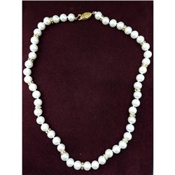 White Akoya Shell Pearl Necklace 49 Pearls