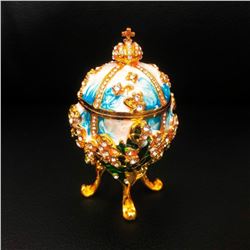 Lily Of The Valley Royal Decorated Semi Precious Stone Egg