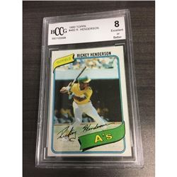 1980 Rickey Henderson Topps BCCG Graded 8 Rookie Card