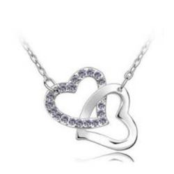 Austrian Crystal with Swarovski Elements - Interlocking hearts-Violet