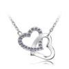 Image 1 : Austrian Crystal with Swarovski Elements - Interlocking hearts-Violet